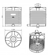 Емкость цилиндрическая вертикальная 5000 литров (черная) KSC